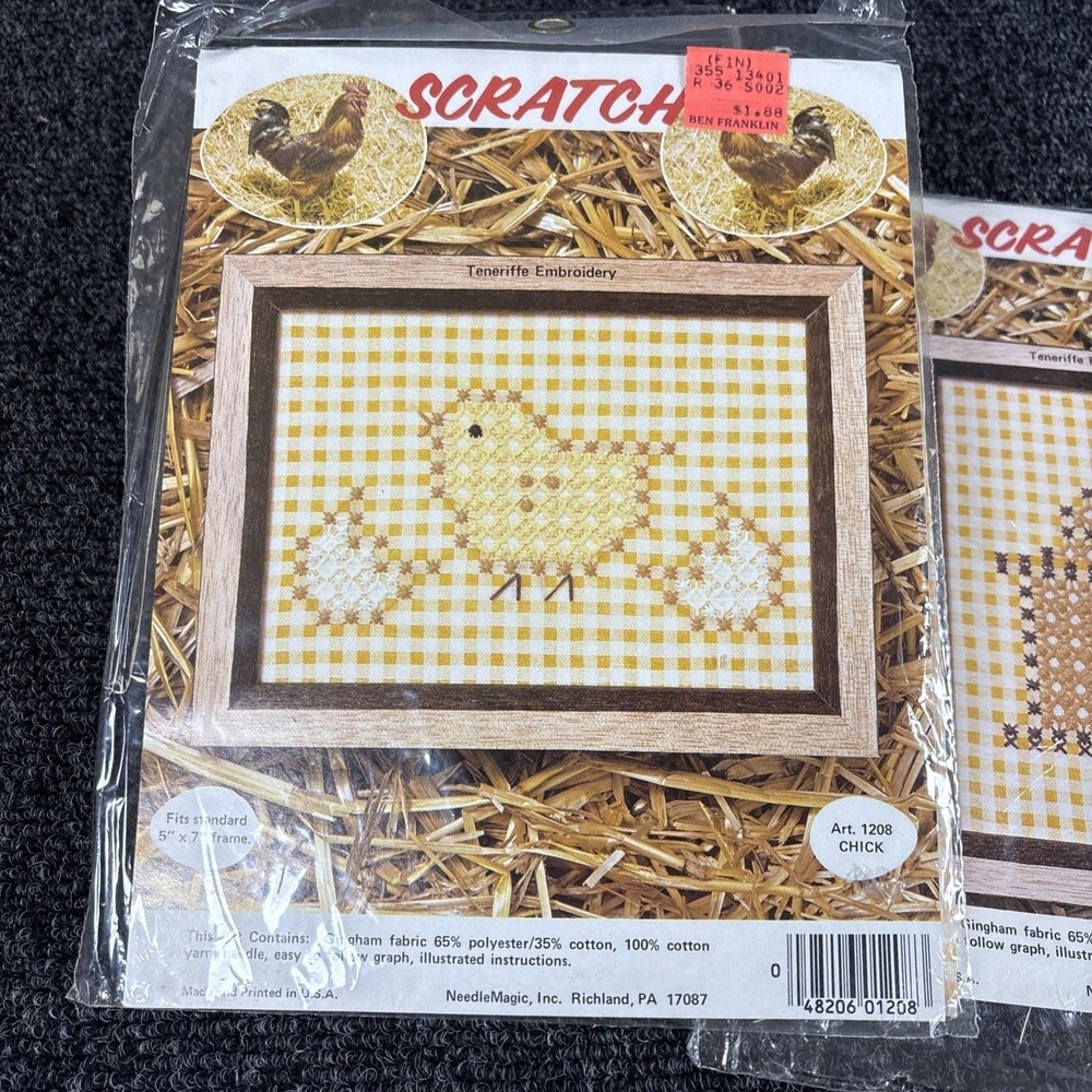 Scratch~Teneriffe‎ Embroidery~Chick/Coffee Grinder~Set of 2~NIP - Picture 3 of 5